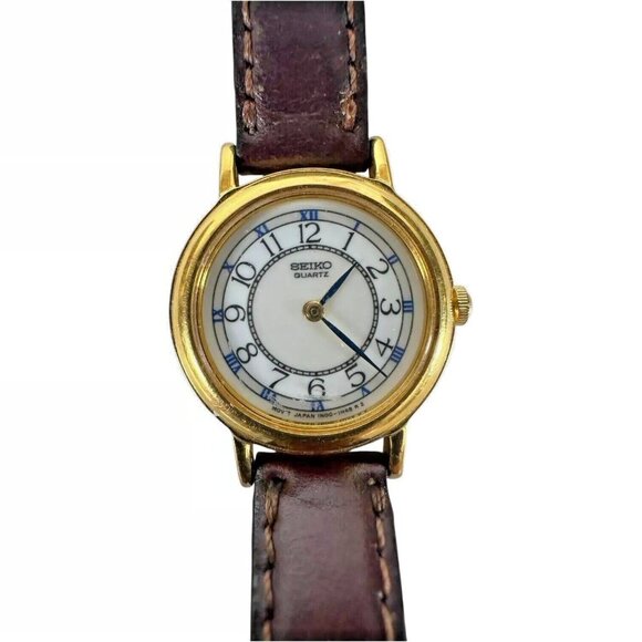 SEIKO Womens Wristwatch 1980’s Classic Gold Unique RARE Small Dainty JAPAN 7.5\